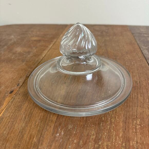 Vintage Antique Clear Glass pressed Pat D replacement lid with finial knob - Picture 1 of 12